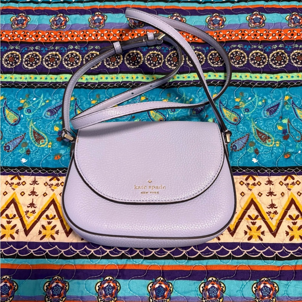 Kate Spade Leila Mini Flap Crossbody Light Purple Crossbody Bag